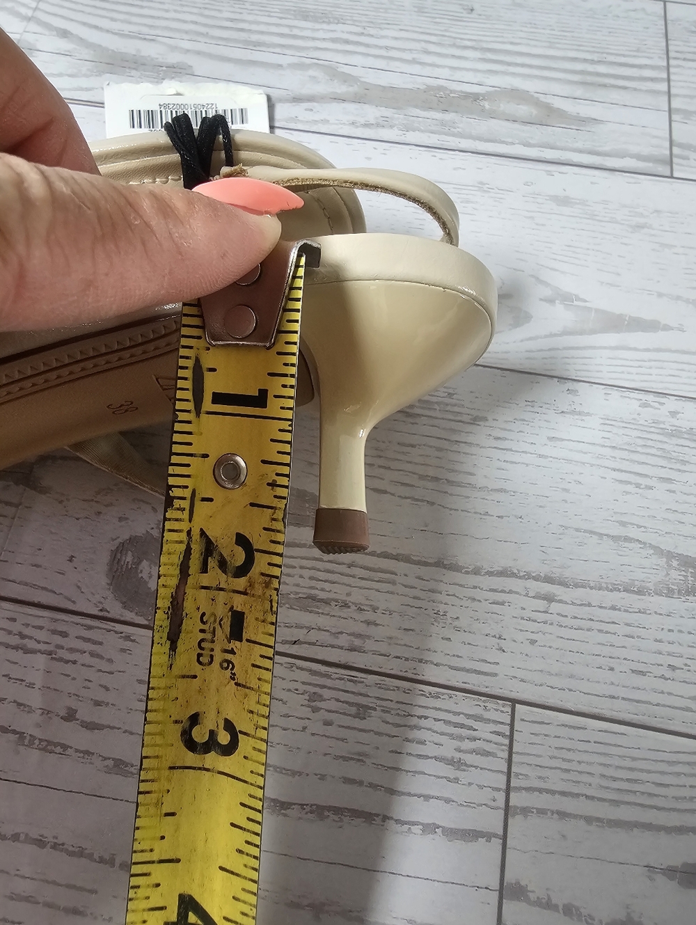 NEW Zara Beige Patent Slingback Kitten Heels Sz 7.5 - Picture 10 of 10